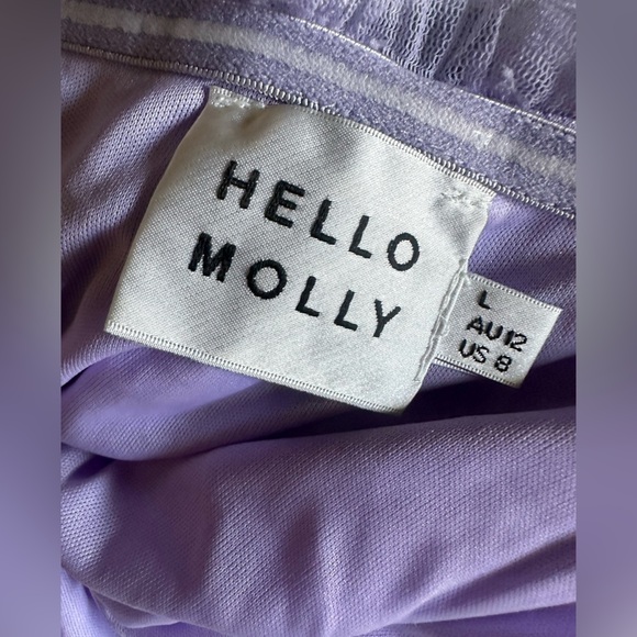Hello Molly Flirty Friend Mini Dress Lilac, polka dot, party dress, size 8 - Picture 7 of 8